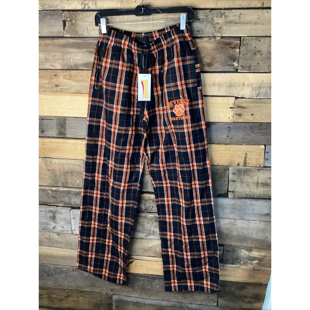 Men's Pennant Flannel Pajamas, Black/Orange, Medium, Beverly Panthers